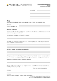 PAV-01-2019 Aviser pour se liberer de sa responsabilité - annexe
